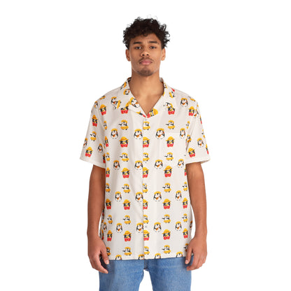 Sober Symphony - Penguin Design Men's Button Down Shirt