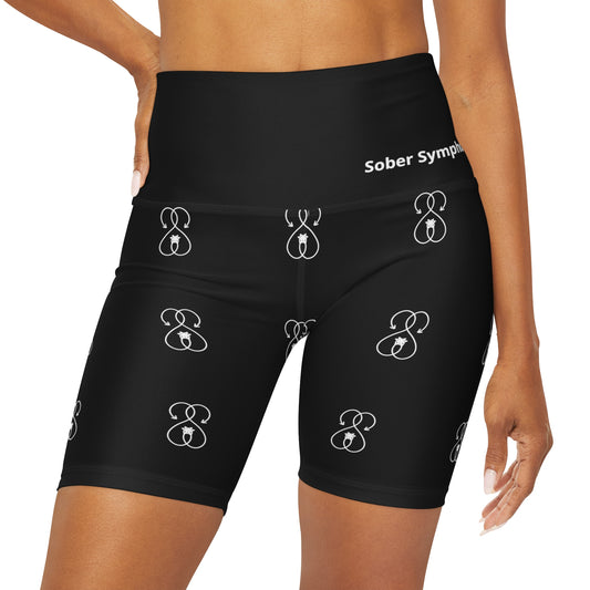 Sober Symphony - High Waisted Yoga Shorts