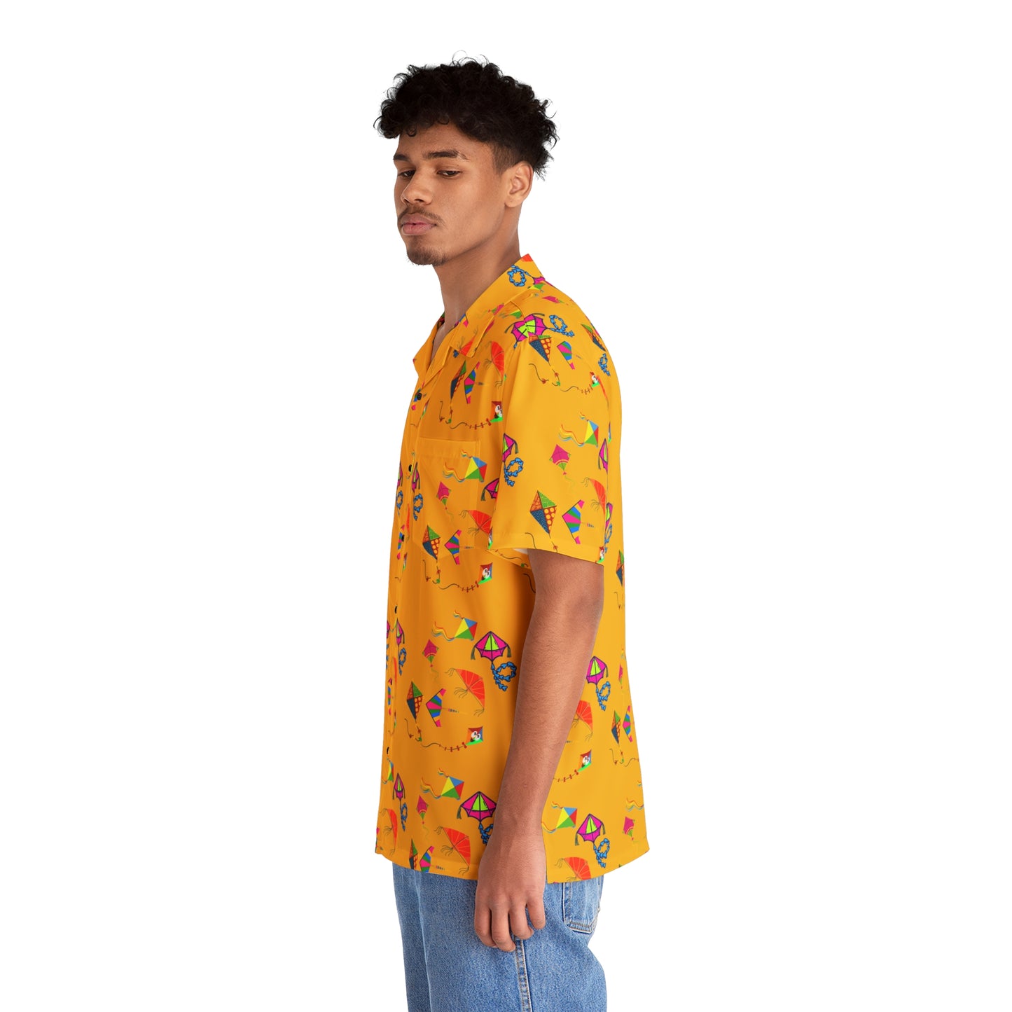 Sober Symphony - Kite Flying Print Men's Hawaiian Shirt