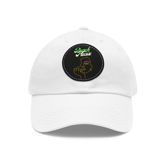 Beach Please - Baseball Cap with Leather Patch (Round)