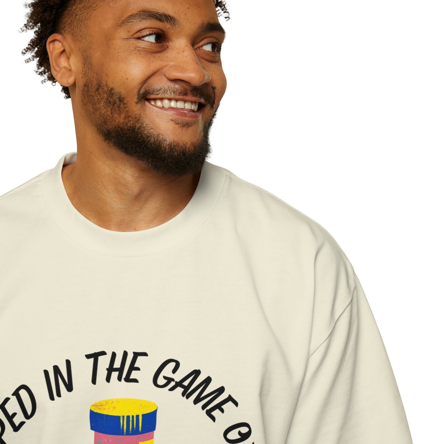 Trapped In The Game Of Life Men's Heavy Oversized Tee - Sober Symphony®