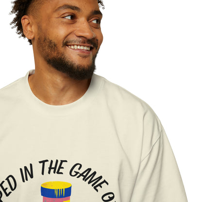Trapped In The Game Of Life Men's Heavy Oversized Tee - Sober Symphony®