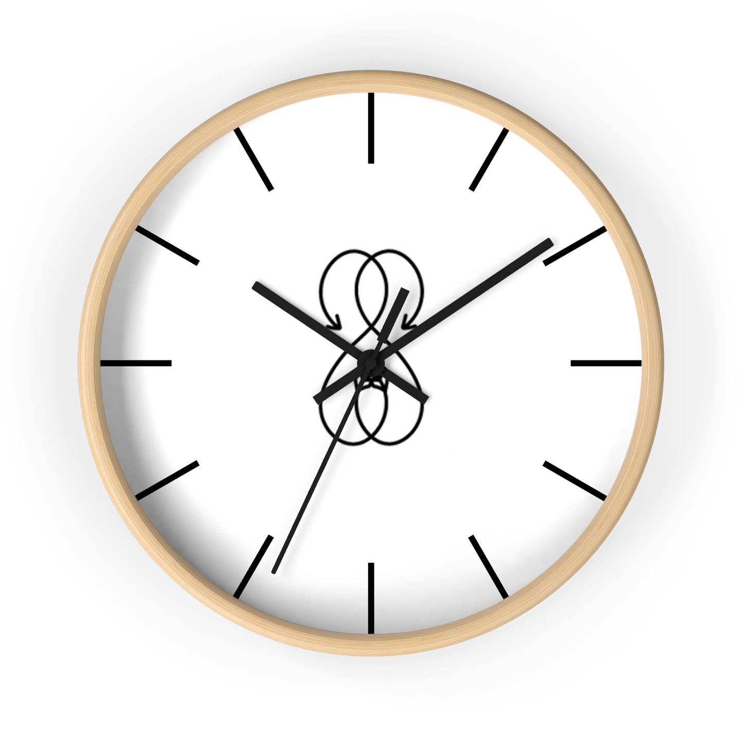 Sober Symphony Wooden Frame Lines Round Wall Clock