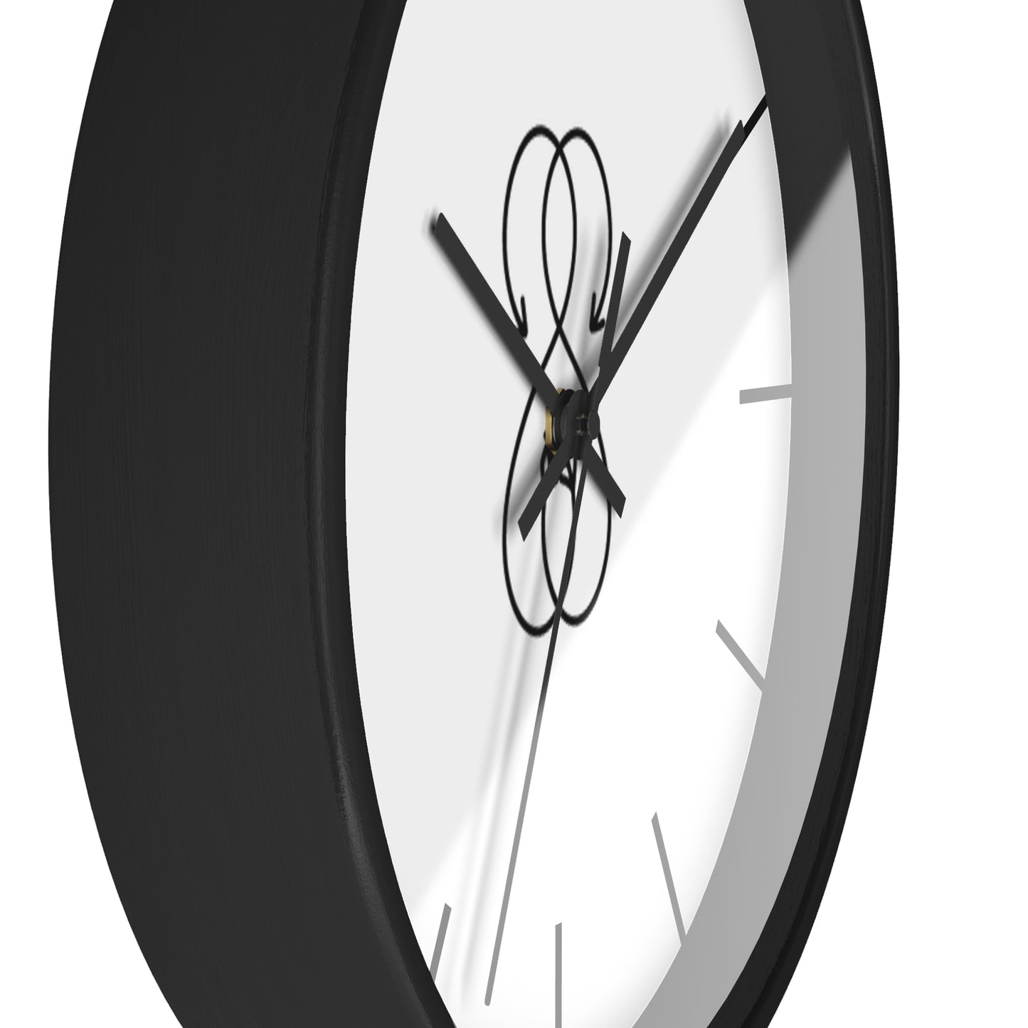 Sober Symphony Black Frame Lines Round Wall Clock