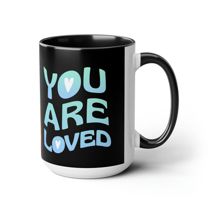 Sober Symphony - You are Loved - Two-Tone Coffee Mugs, 15oz