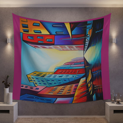 Sober Symphony - Colorful Buildings Printed Wall Tapestry