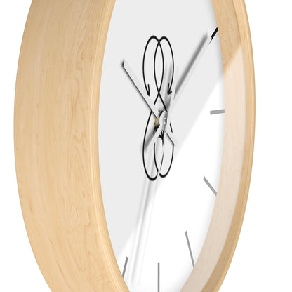 Sober Symphony Wooden Frame Lines Round Wall Clock