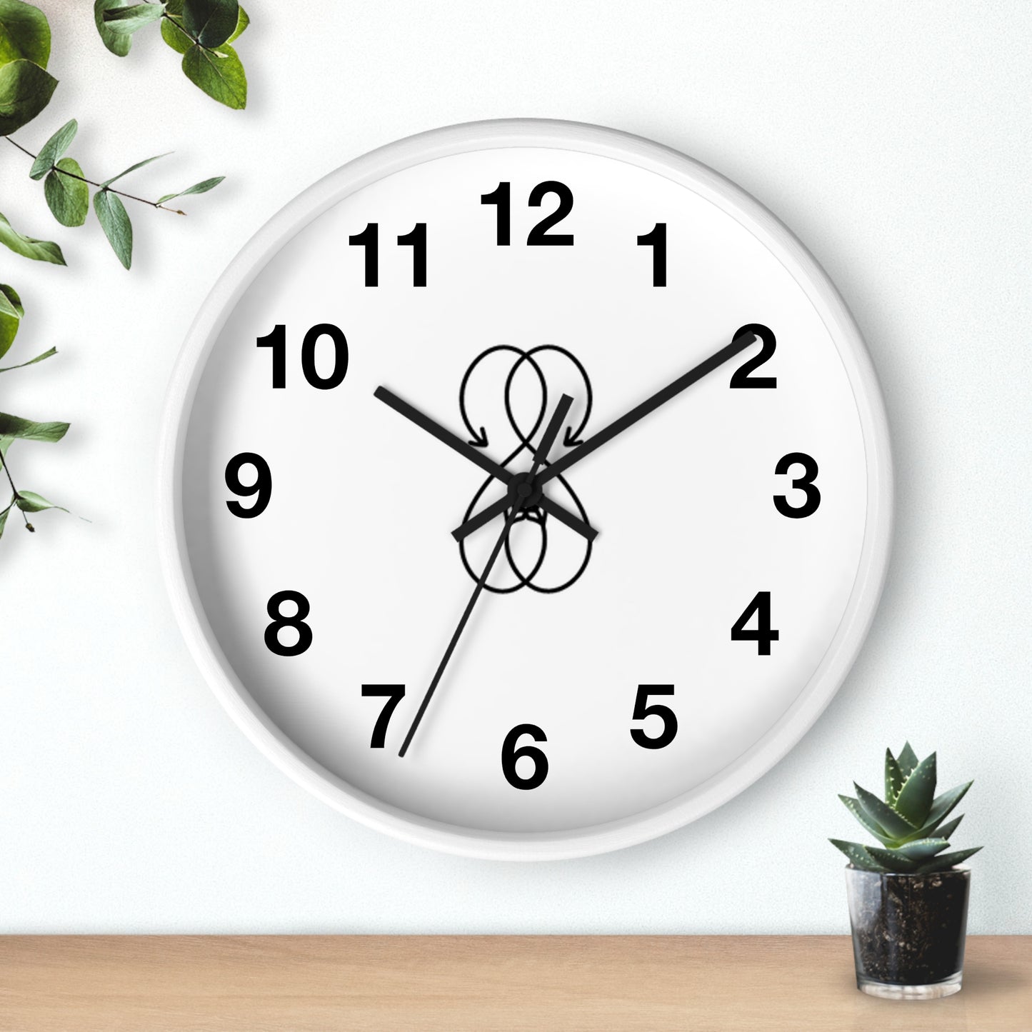 Sober Symphony White Frame Numbers Round Wall Clock