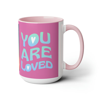 Sober Symphony - You are Loved - Two-Tone Coffee Mugs, 15oz