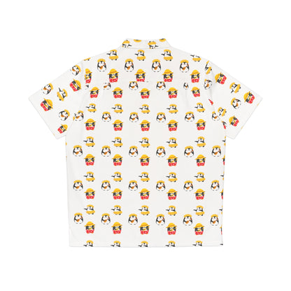 Sober Symphony - Penguin Design Men's Button Down Shirt