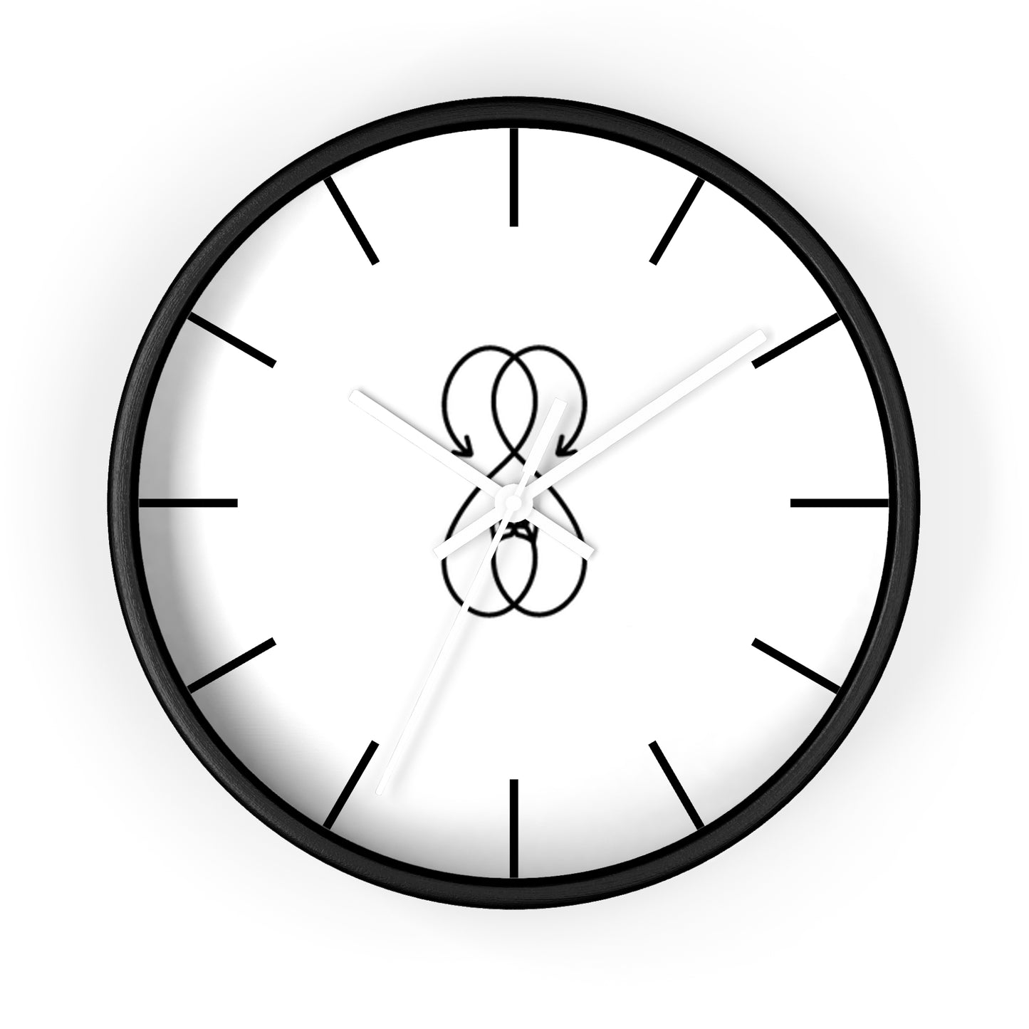 Sober Symphony Black Frame Lines Round Wall Clock