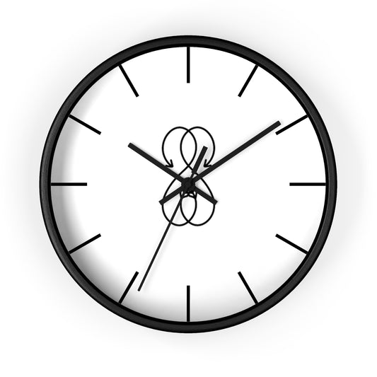 Sober Symphony Black Frame Lines Round Wall Clock