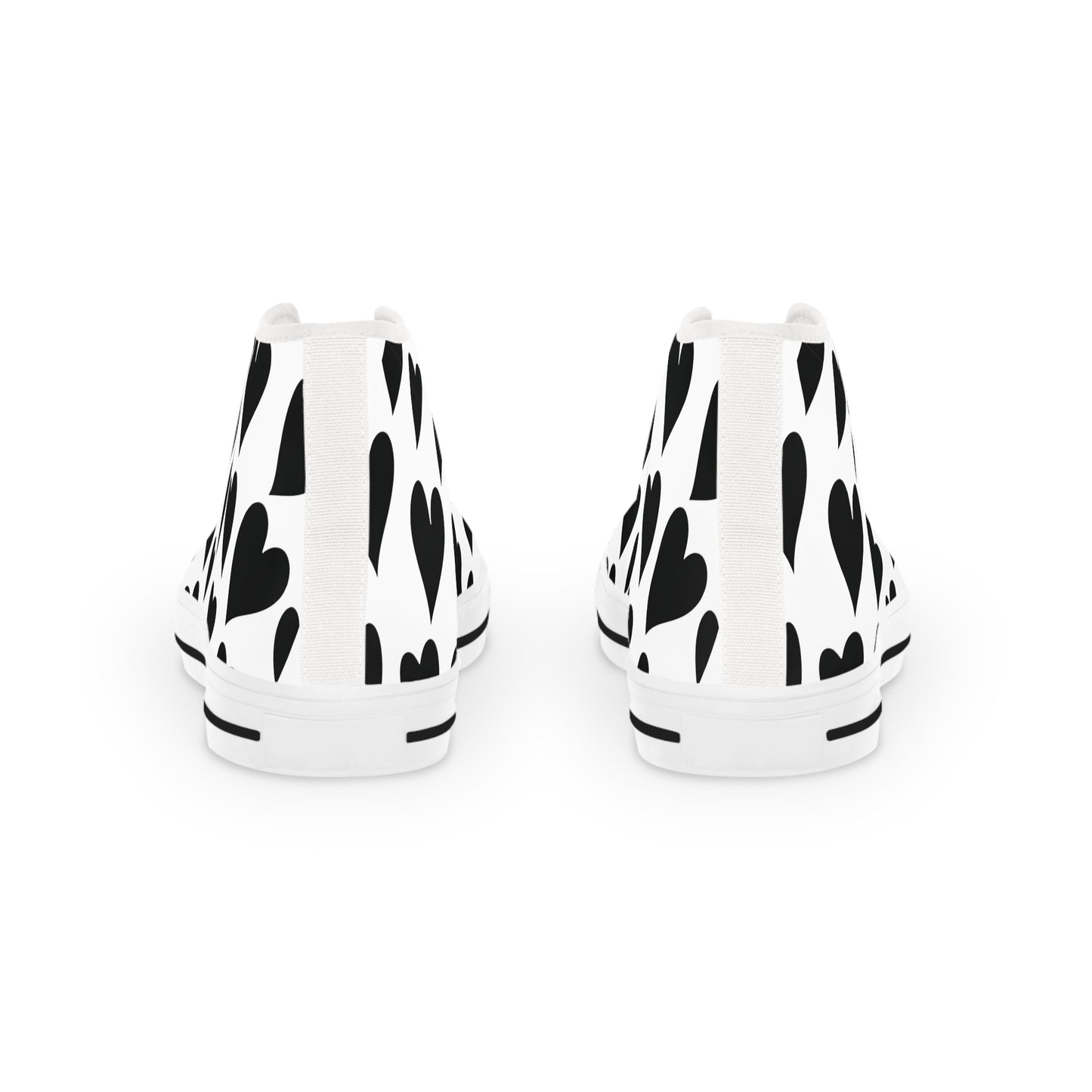 Black Hearts - Men's High Top Sneakers - Sober Symphony®