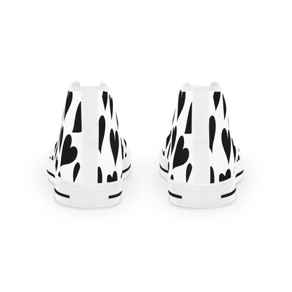 Black Hearts - Men's High Top Sneakers - Sober Symphony®