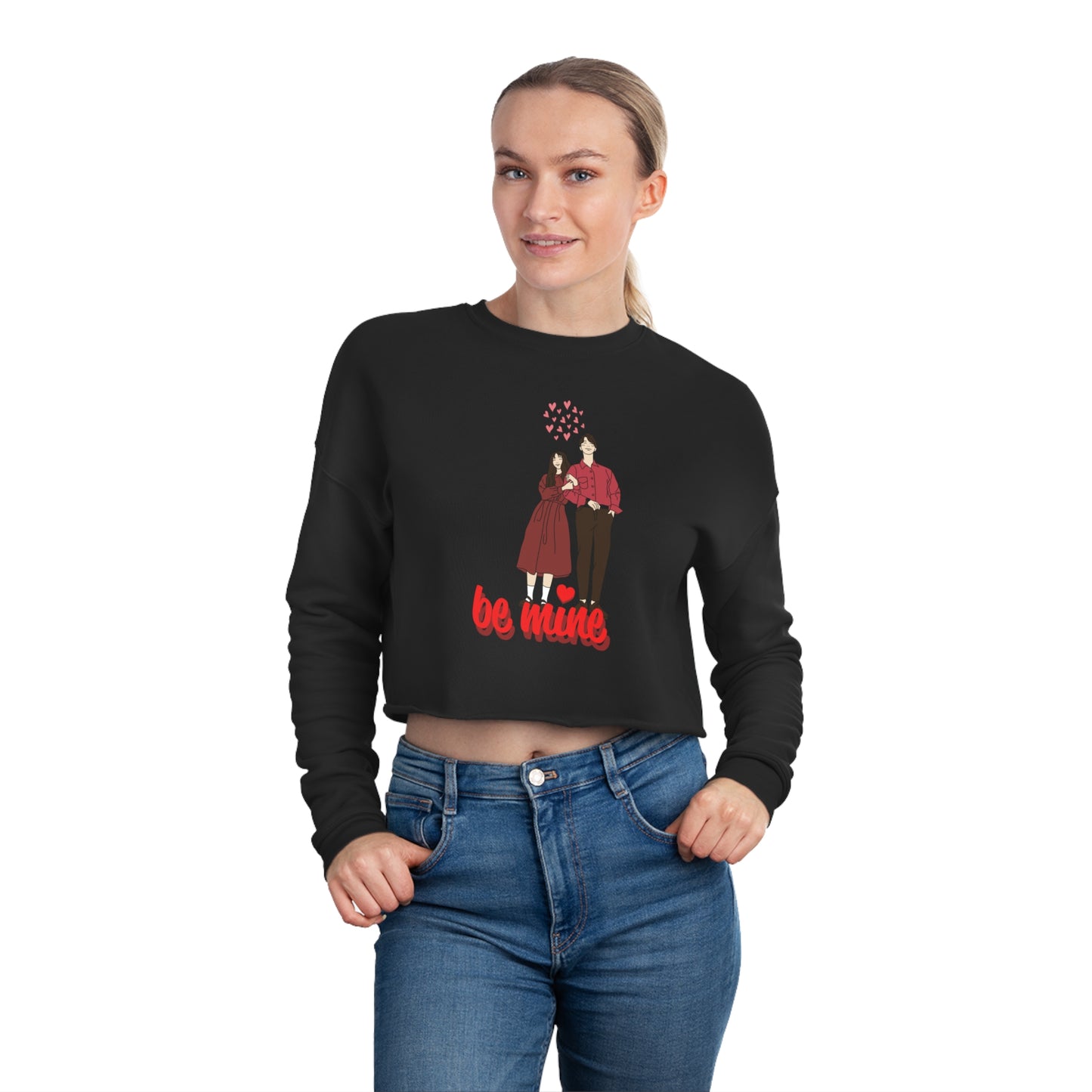 Sober Symphony - Couple Heart Women's Cropped Sweatshirt