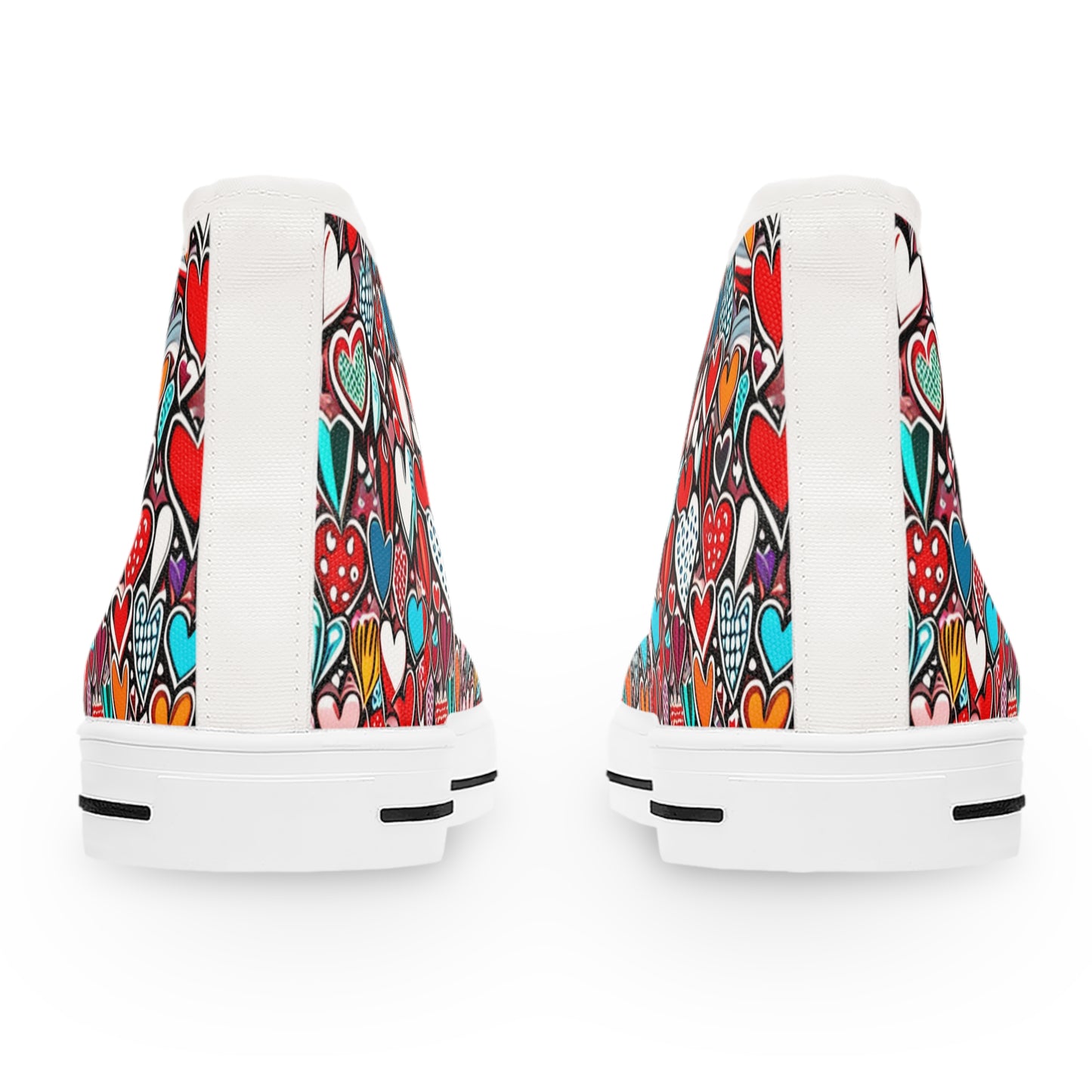 Colorful Hearts - Women's High Top Sneakers - Sober Symphony®