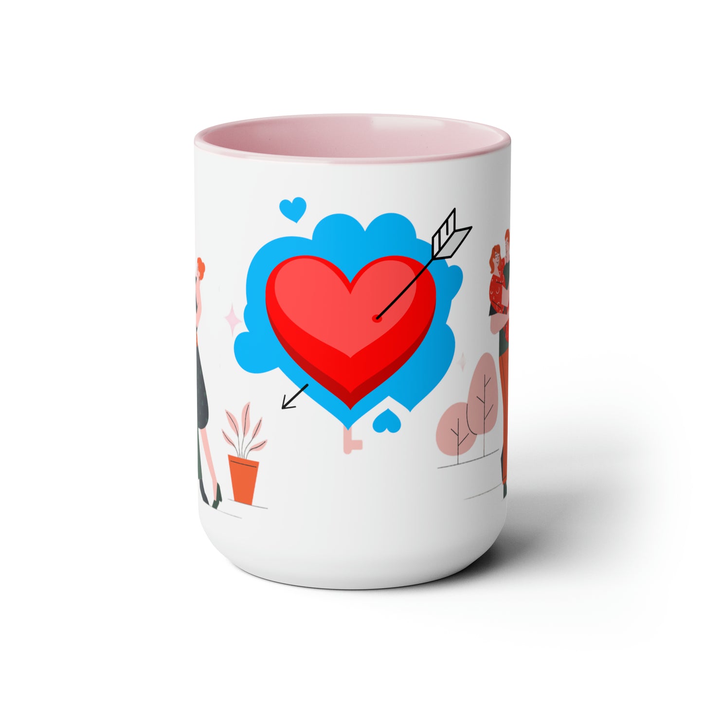 Sober Symphony - Couple Love - Two-Tone Coffee Mugs, 15oz