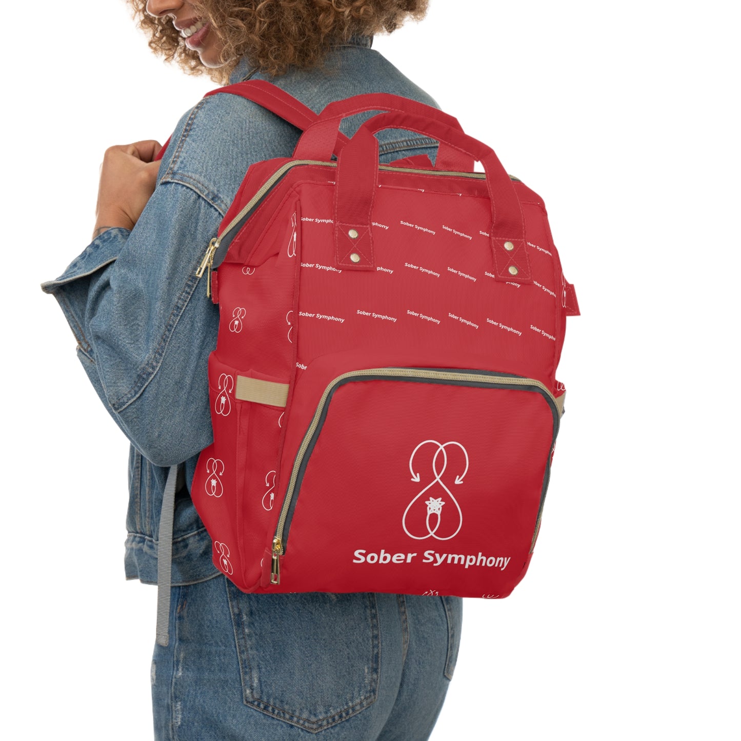 Sober Symphony Red Multifunctional Backpack