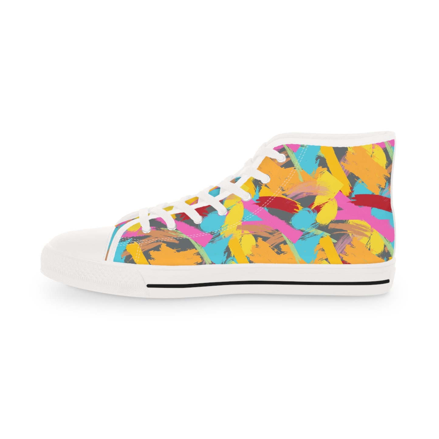 Colorful Paint Stroke - Men's High Top Sneakers - Sober Symphony®