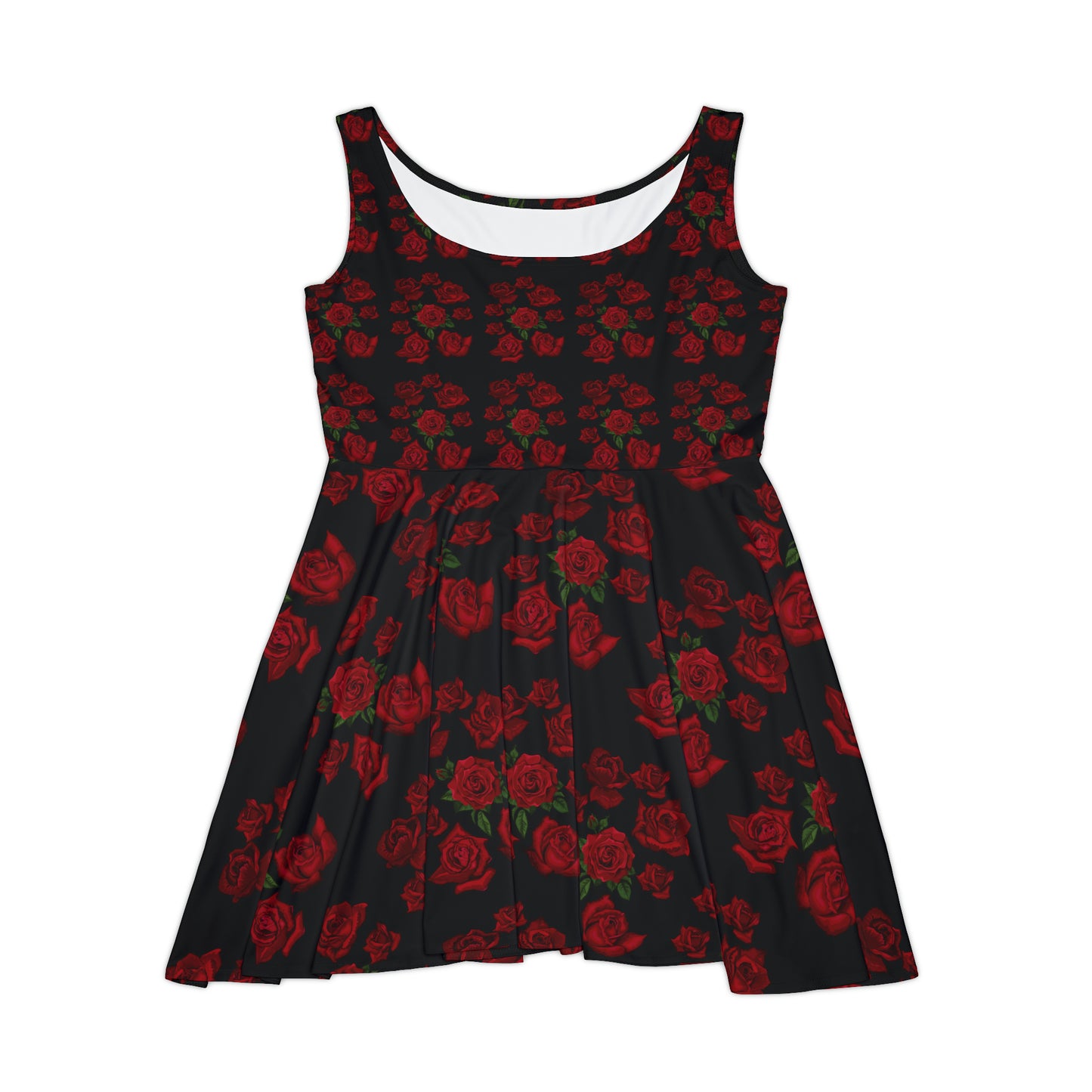 Sober Symphony Red Roses Floral Dress - Women's Skater Dress