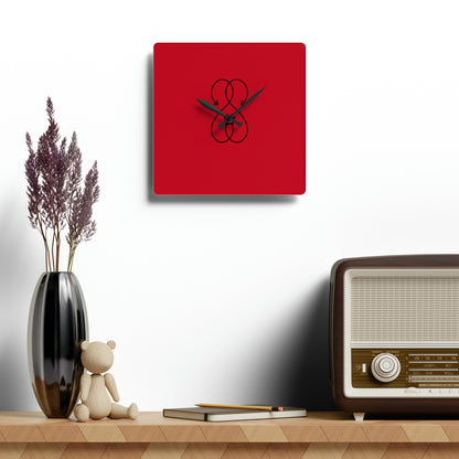 Sober Symphony - Red Acrylic Wall Clock