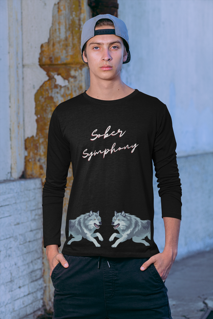 Sober Symphony Wolf Logo Men's Long Sleeve Shirt