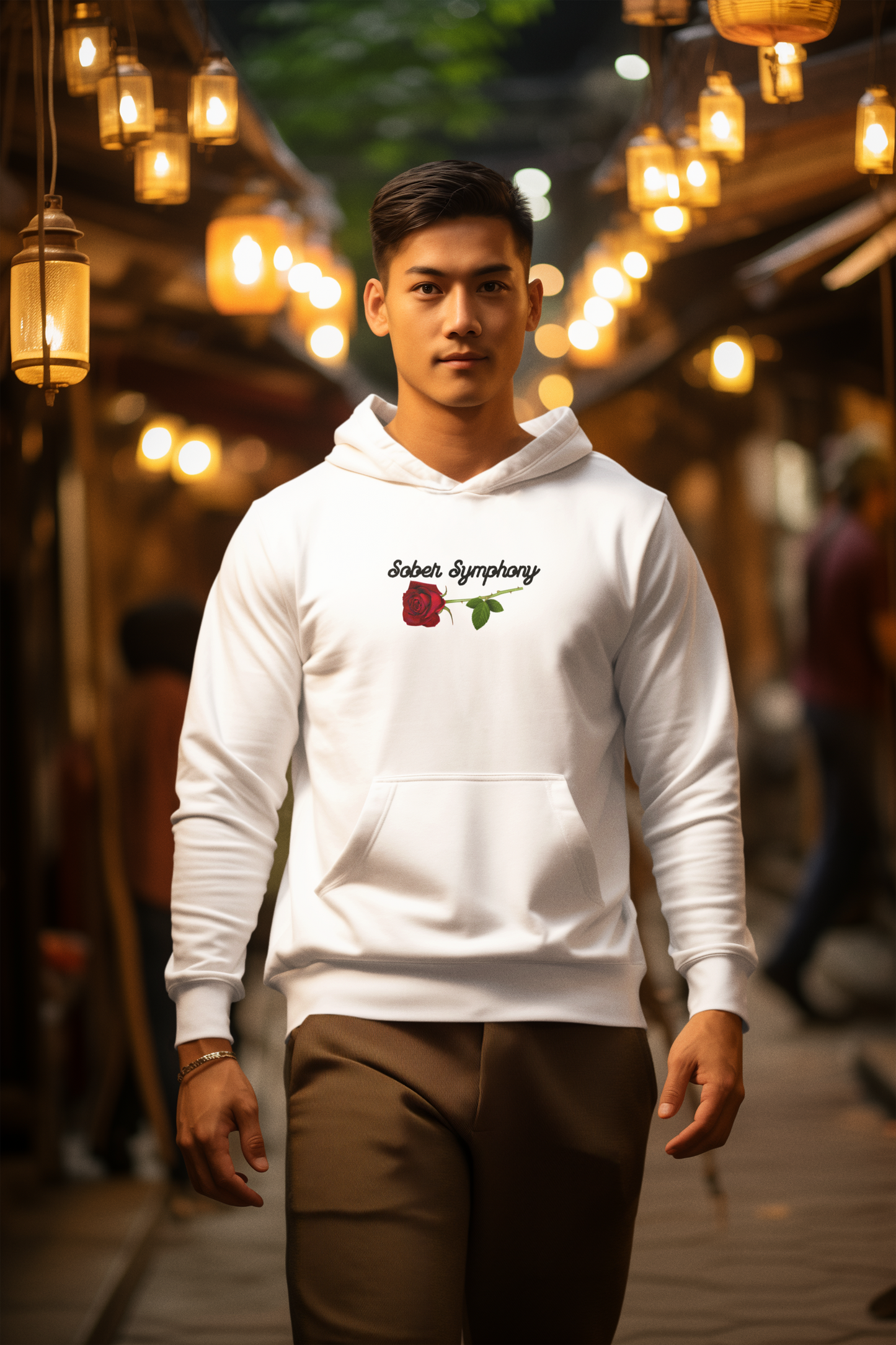 Sober Symphony® Rose Men's Heavy Blend™ Hooded Sweatshirt